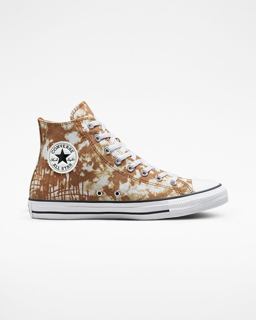 Tenis Converse Chuck Taylor All Star Dip Dye Cano Alto Masculino Marrom Branco Pretas | PT E07983T